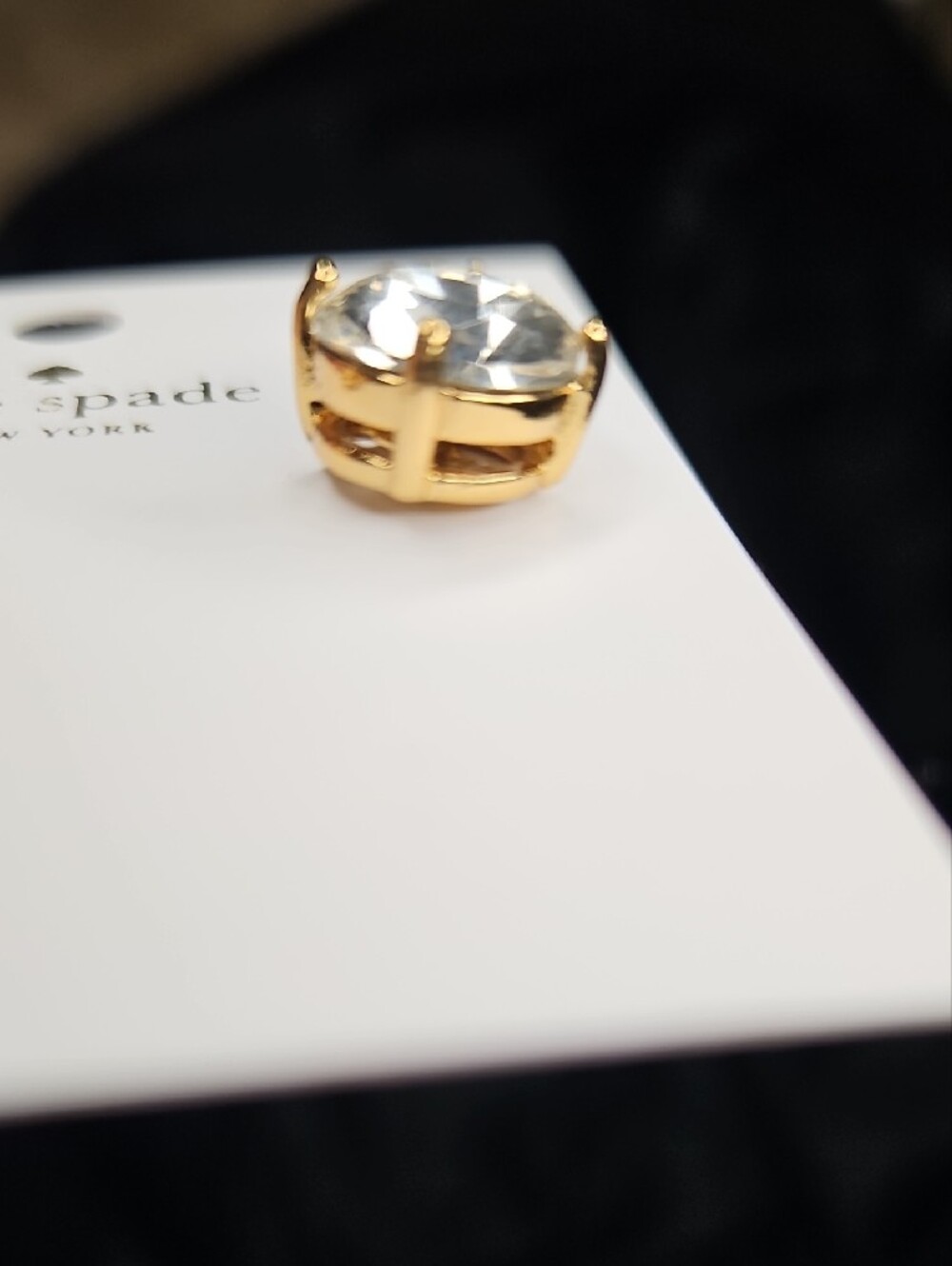 Kate Spade Clear Crystal Gold-Tone Stud Earrings NWT - Picture 6 of 11